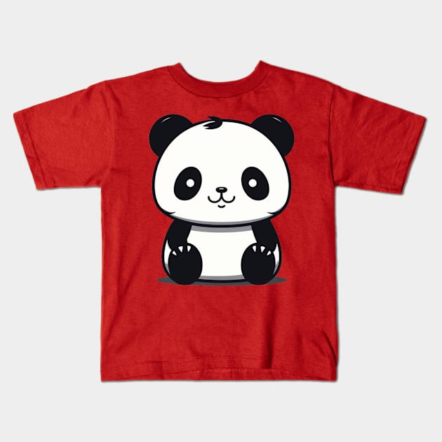 Cute panda Kids T-Shirt by Flowerandteenager